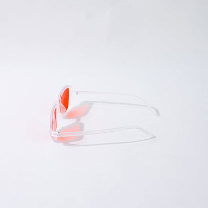 Retro Square Chilli Red Clear Frame Sunglass Eyewear XO Eyewear   
