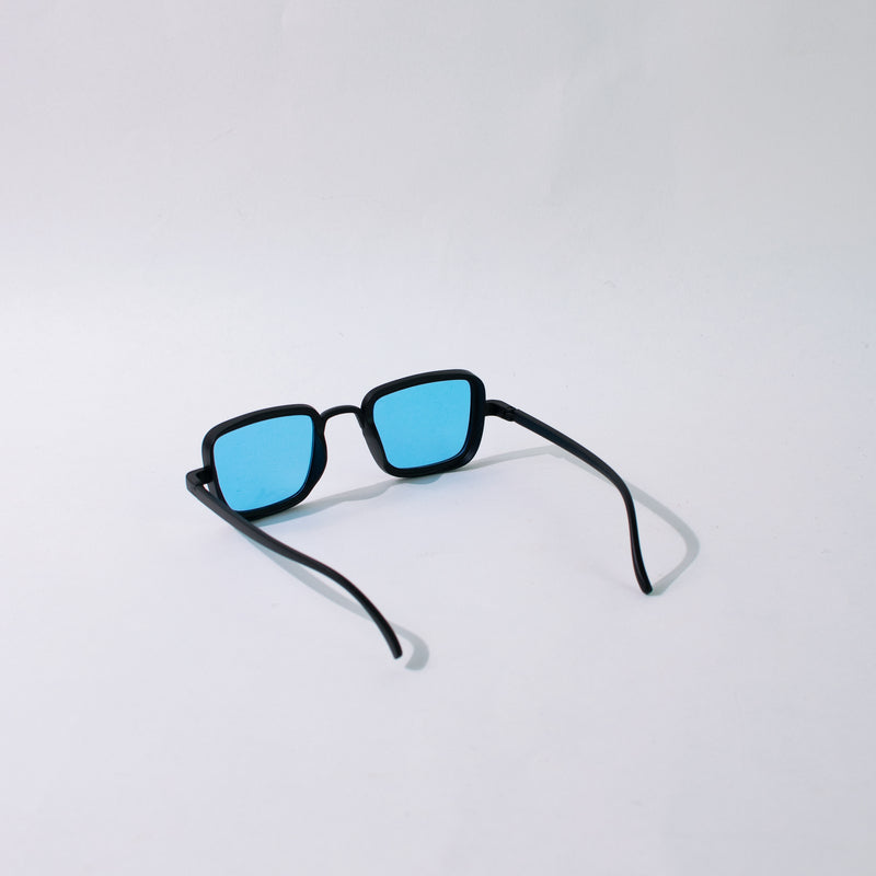 Retro Square Electric Blue Black Frame Sunglass Eyewear XO Eyewear   