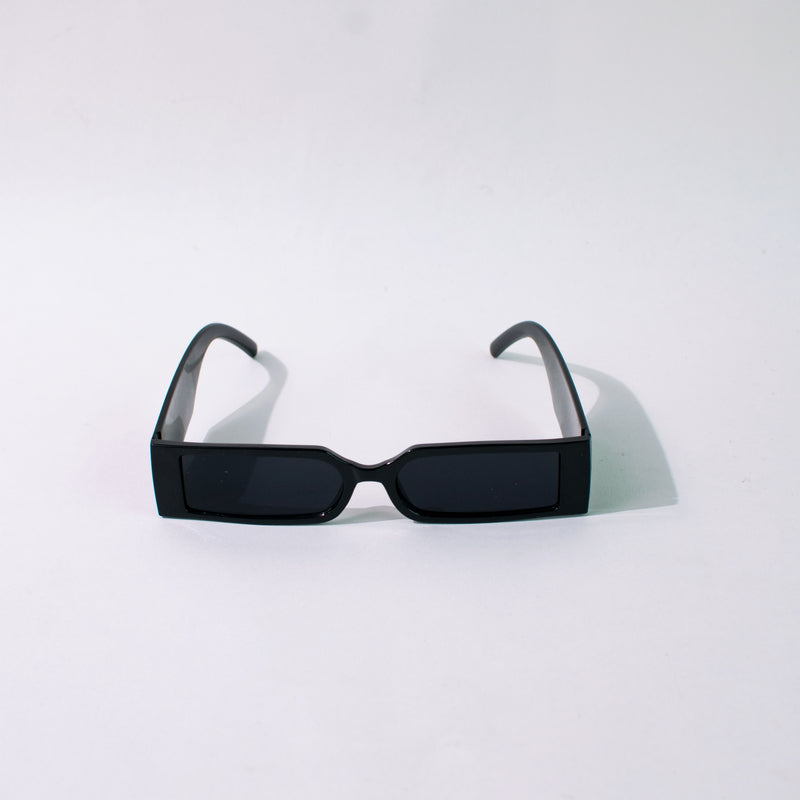 Rectangle Sleek Spy Pitch Black Sunglass Eyewear XO Eyewear   