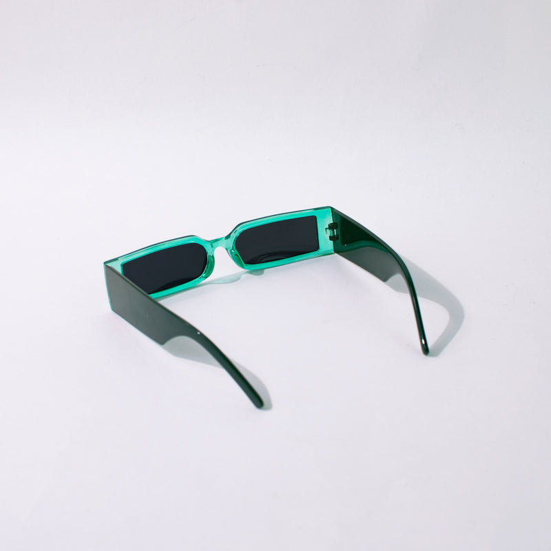 Rectangle Sleek Spy Pine Green Sunglass Eyewear XO Eyewear   