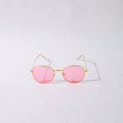 Vintage Round Peach Pink & Gold Sunglass Eyewear XO Eyewear   