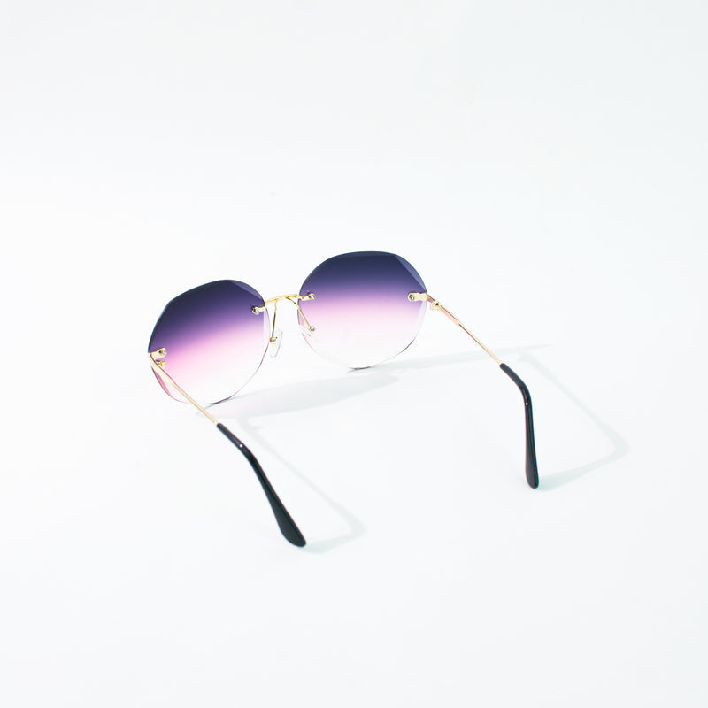 Geometric Midnight Ombre Rimless Sunglass Eyewear XO Eyewear   