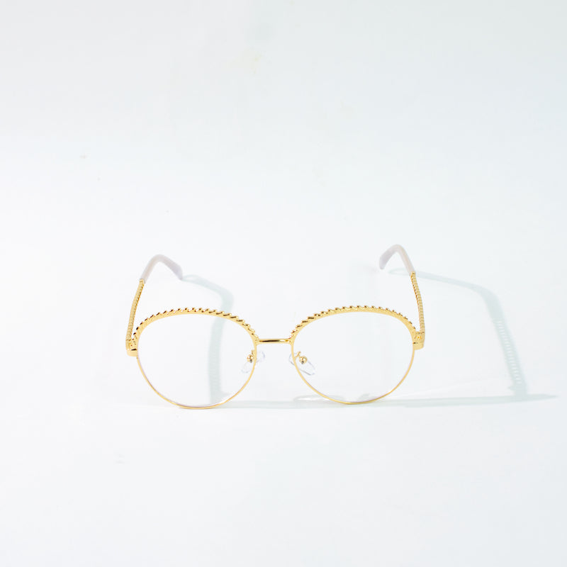 Round Vintage Gold Rim Clear Sunglass Eyewear XO Eyewear   