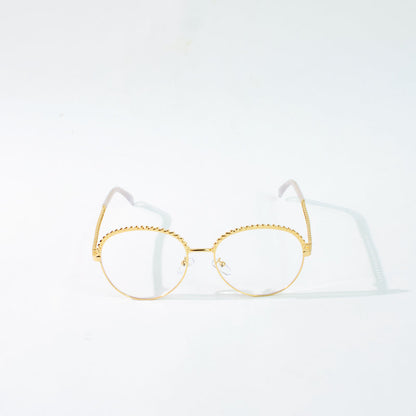 Round Vintage Gold Rim Clear Sunglass Eyewear XO Eyewear   
